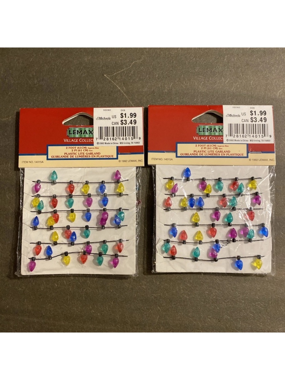 Lemax Christmas Village Collectibles Lite Garland & String Lights 1992 - 2 Sets